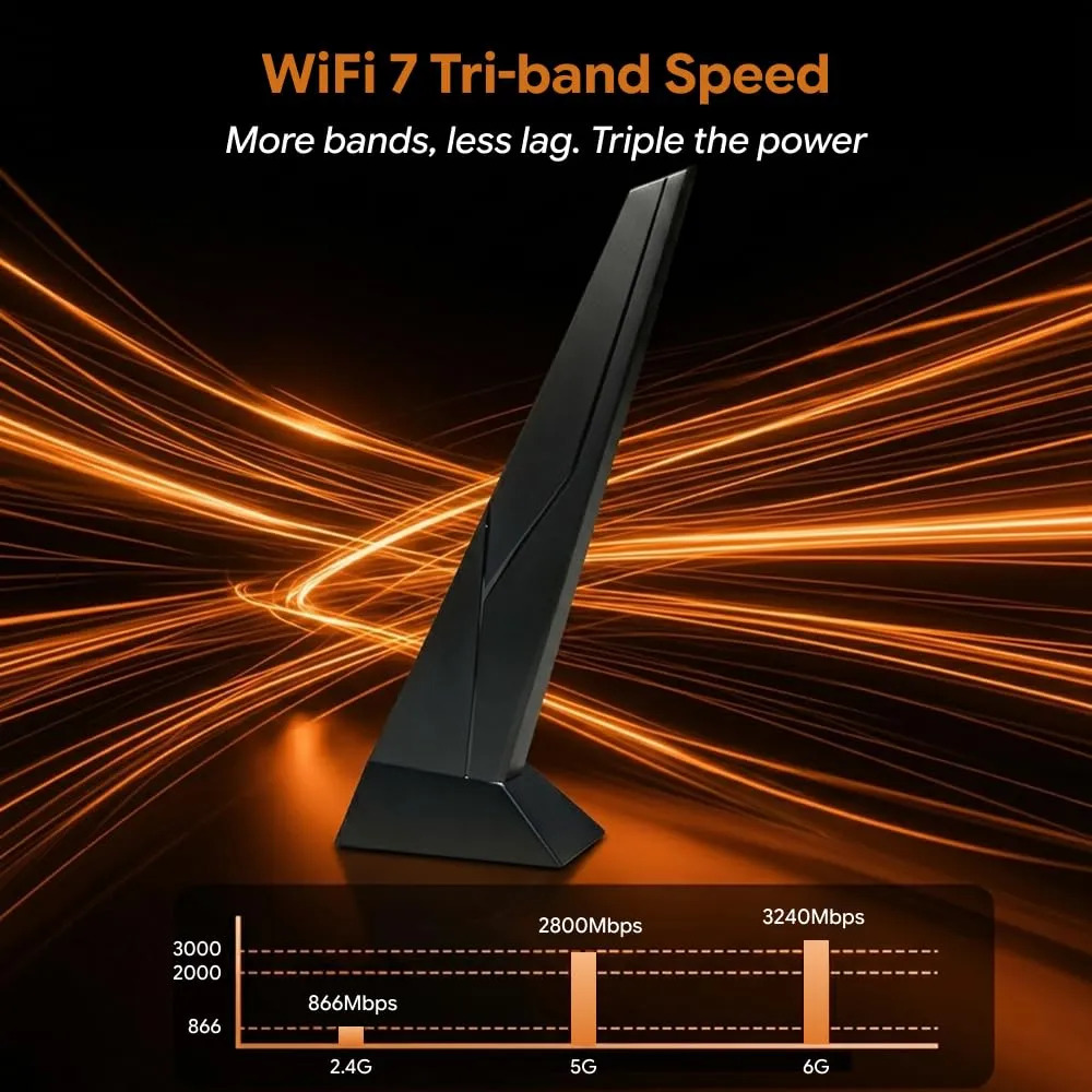 WiFi 7 Antenna with Magnetic Base for Desktop PC Motherboards - Image 3