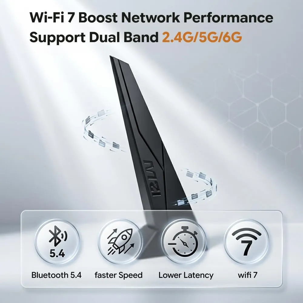 WiFi 7 Antenna with Magnetic Base for Desktop PC Motherboards - Image 4