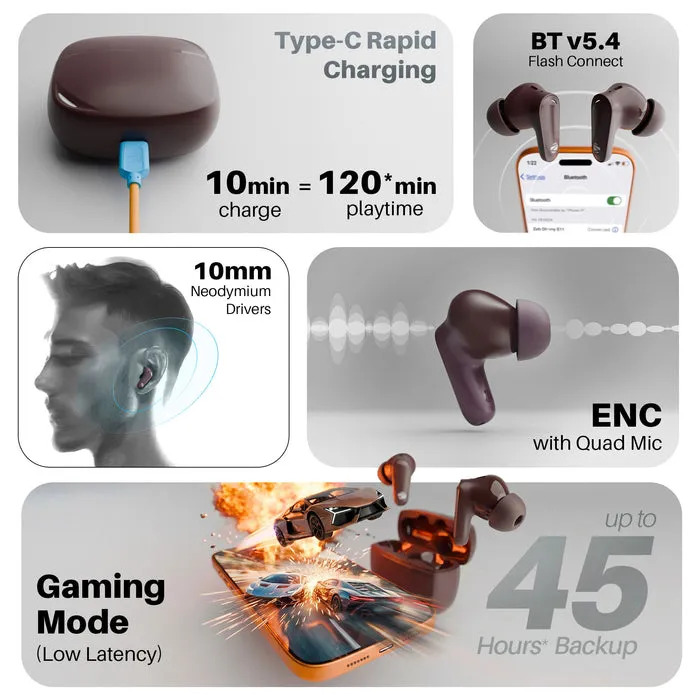 Zebronic Wireless Bluetooth Earbuds Dh'vnyE11 Burgandy (ZEB-PODS zi 14) - Image 5