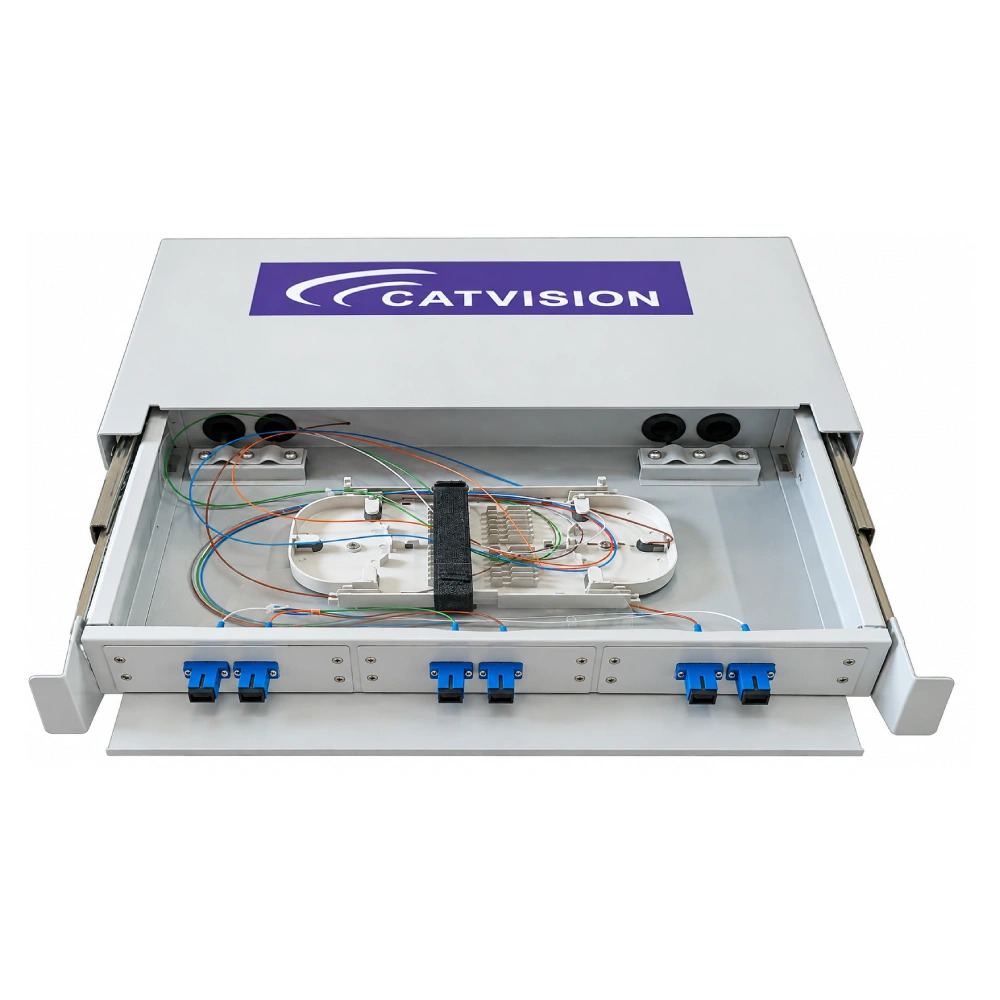 CATVISION Patch Panel Unit LIU Fully Loaded Rack Mount Sliding SC/UPC (6F) - Image 3