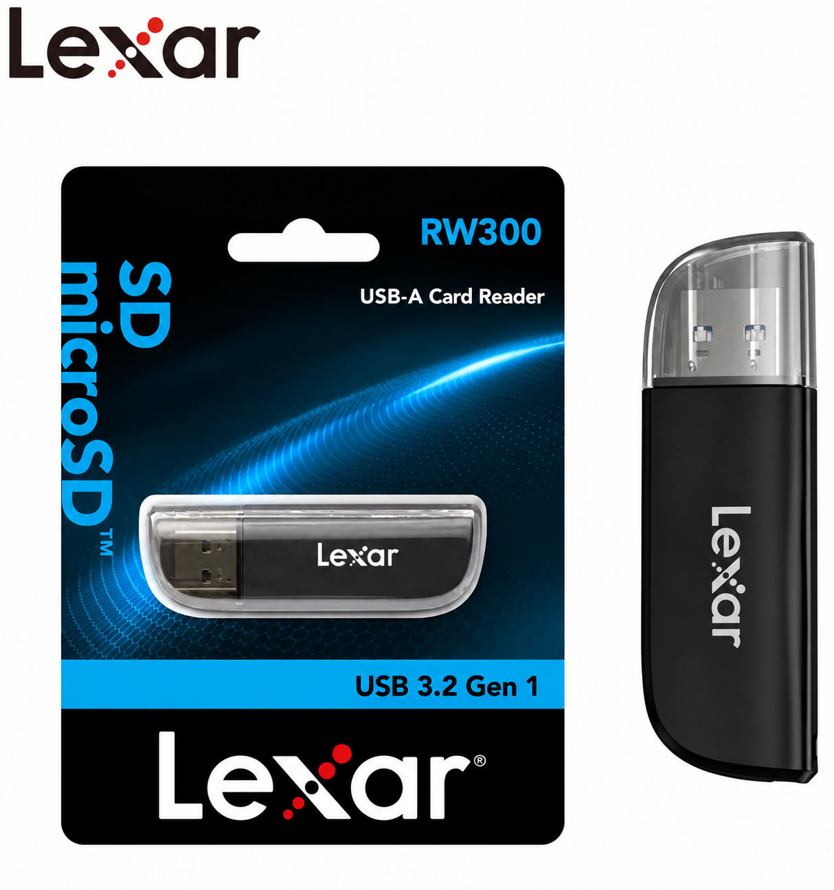 Lexar RW300 MicroSD+SD to USB3.2 Gen1 Reader