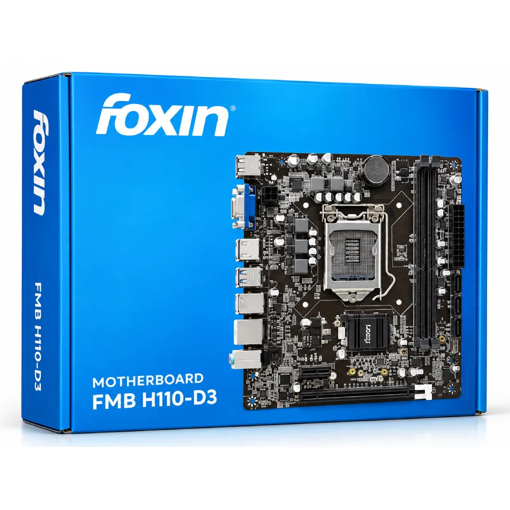Foxin Motherboard H110 DDR3 Motherboard For Intel 6th | 7th | 8th | 9th Gen with NVME