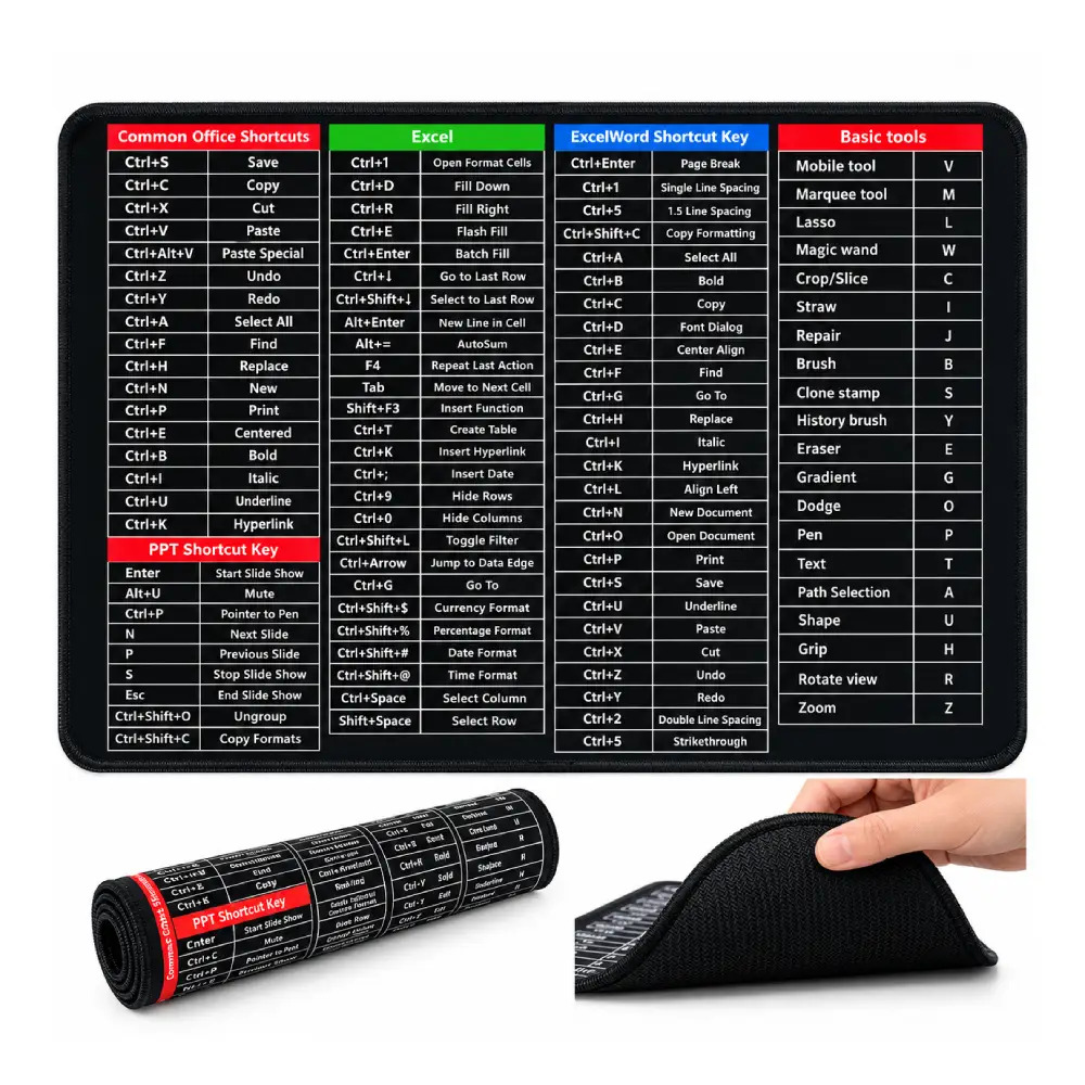Mouse Pad Excel Shortcut Key 8.5" x 7" - Image 2