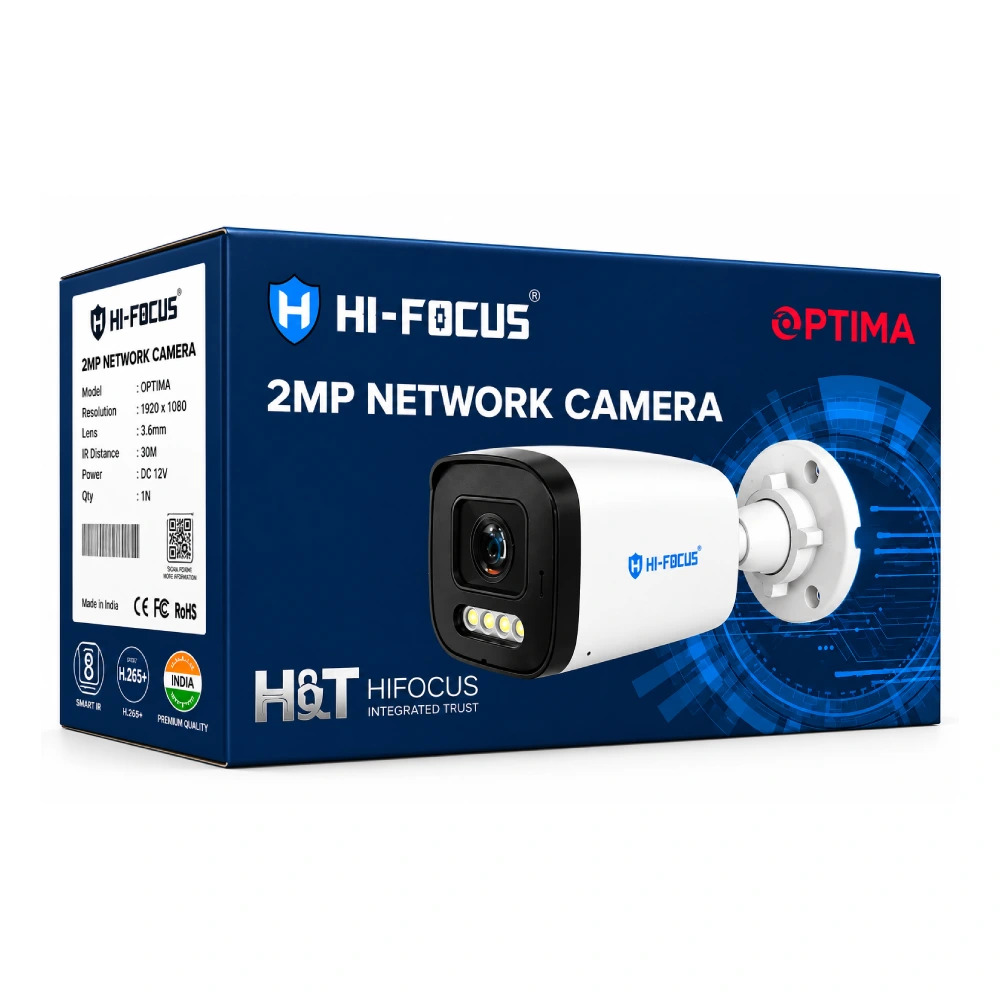 Hi-Focus 2MP IP Hybrid Bullet Camera 4mm With Mic (T4302E-DL-I3)
