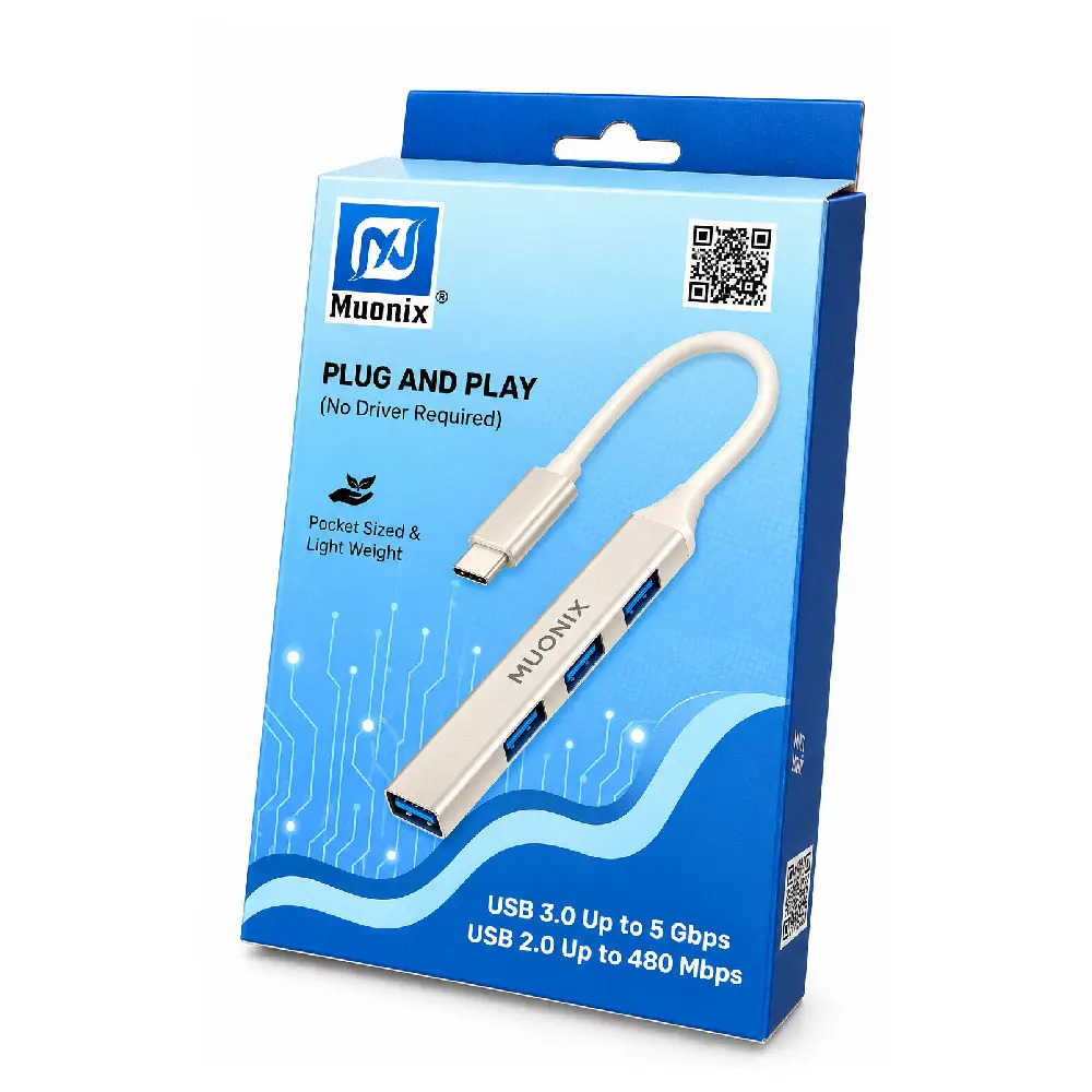 Muonix 4 Port Type-C Hub 2.0