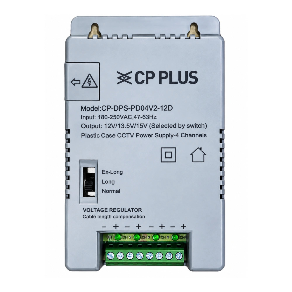 CP-Plus CCTV Power Supply Eco 4ch 12v/3a (PD04V2) - Image 2