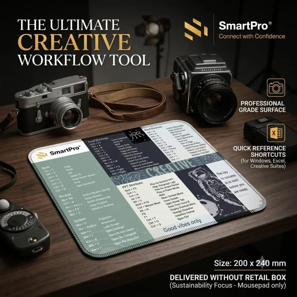Smart Pro Mouse Pad Shortcut Keys (200 x 240 x 2mm) - Image 2