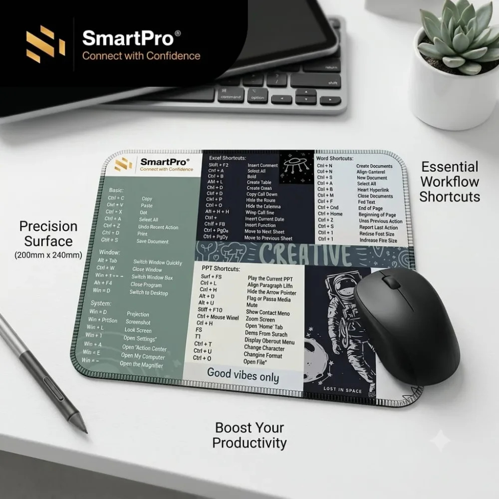 Smart Pro Mouse Pad Shortcut Keys (200 x 240 x 2mm) - Image 3