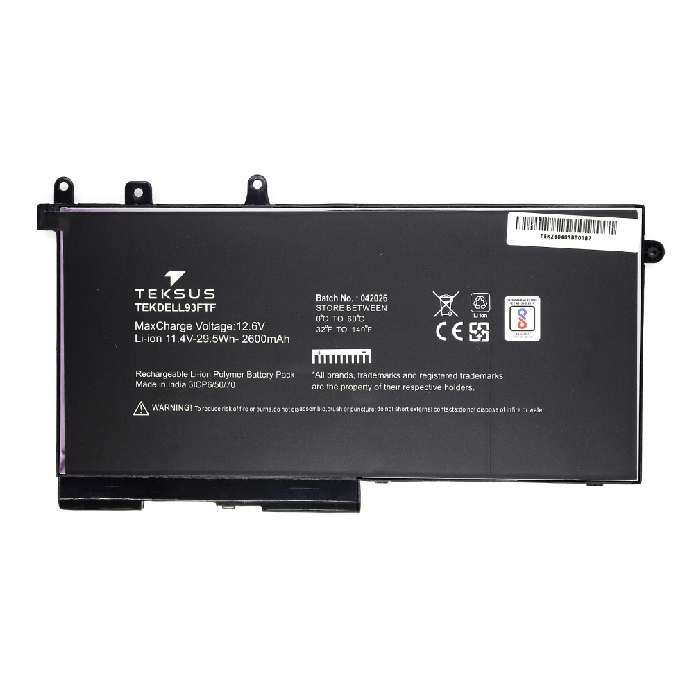 Teksus Laptop Battery Compatible For Dell Latitude E5280 | 93FTF 3C - Image 3