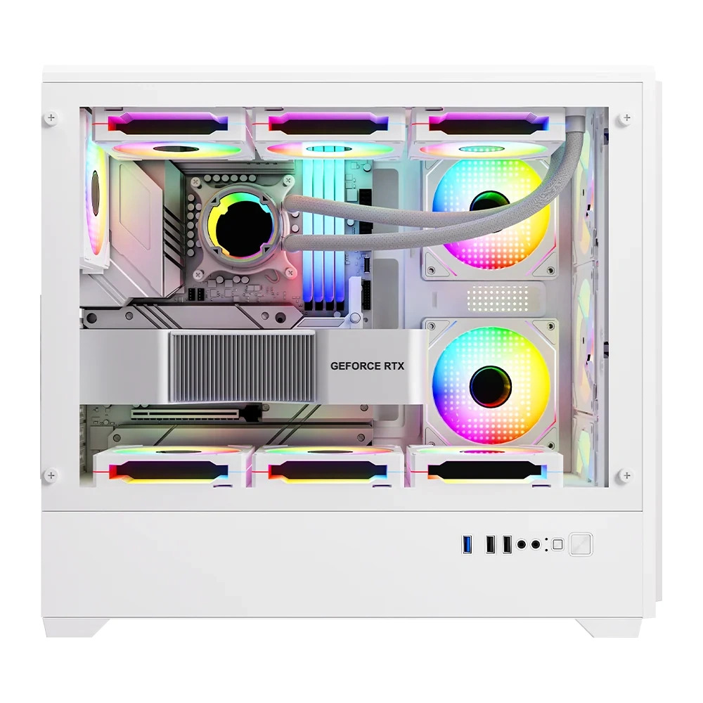 Ant Esports Mid Tower Cabinet (E-ATX/ATX/M-ATX/M-ITX) EVO 360 Lite White - Image 3