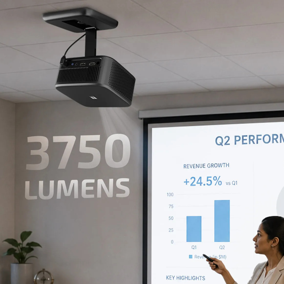 Iball Smart Projector Lumora 40 (USB| HDMI | AUX) - Image 2