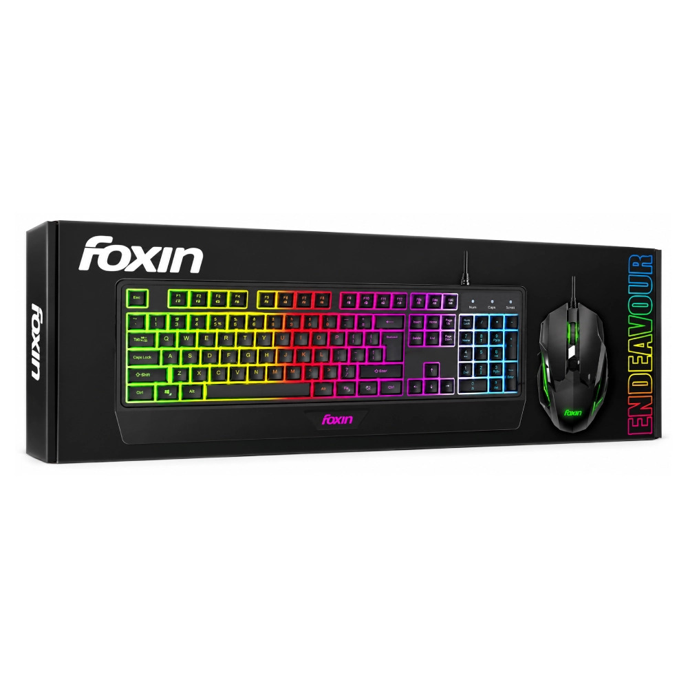 Foxin USB Gaming Keyboard Mouse Combo RGB (Endeavour)