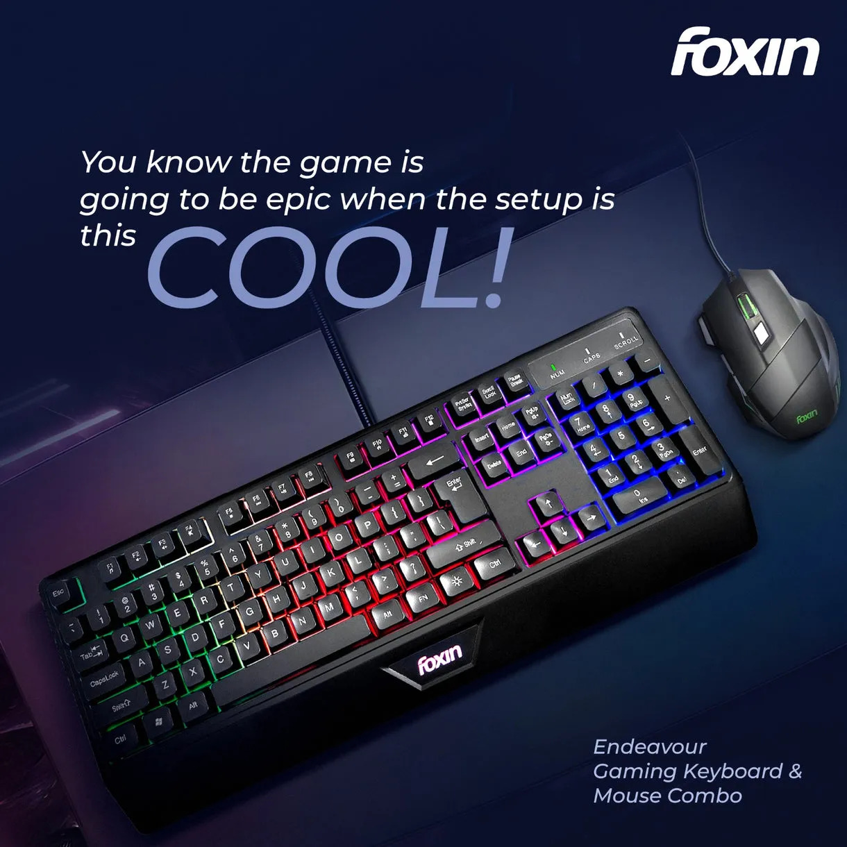 Foxin USB Gaming Keyboard Mouse Combo RGB (Endeavour) - Image 4