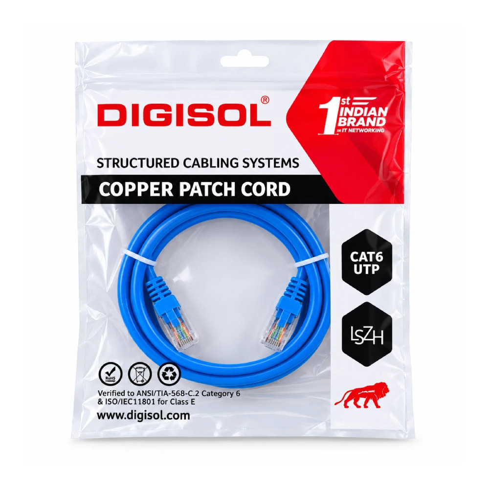 Digisol CAT6 Patch Cord 1m Blue