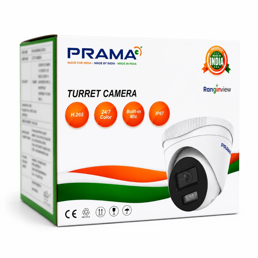 PRAMA IP DOME CAMERA 4MP HYBRID WITH MIC 4MM (143D3-WNM)