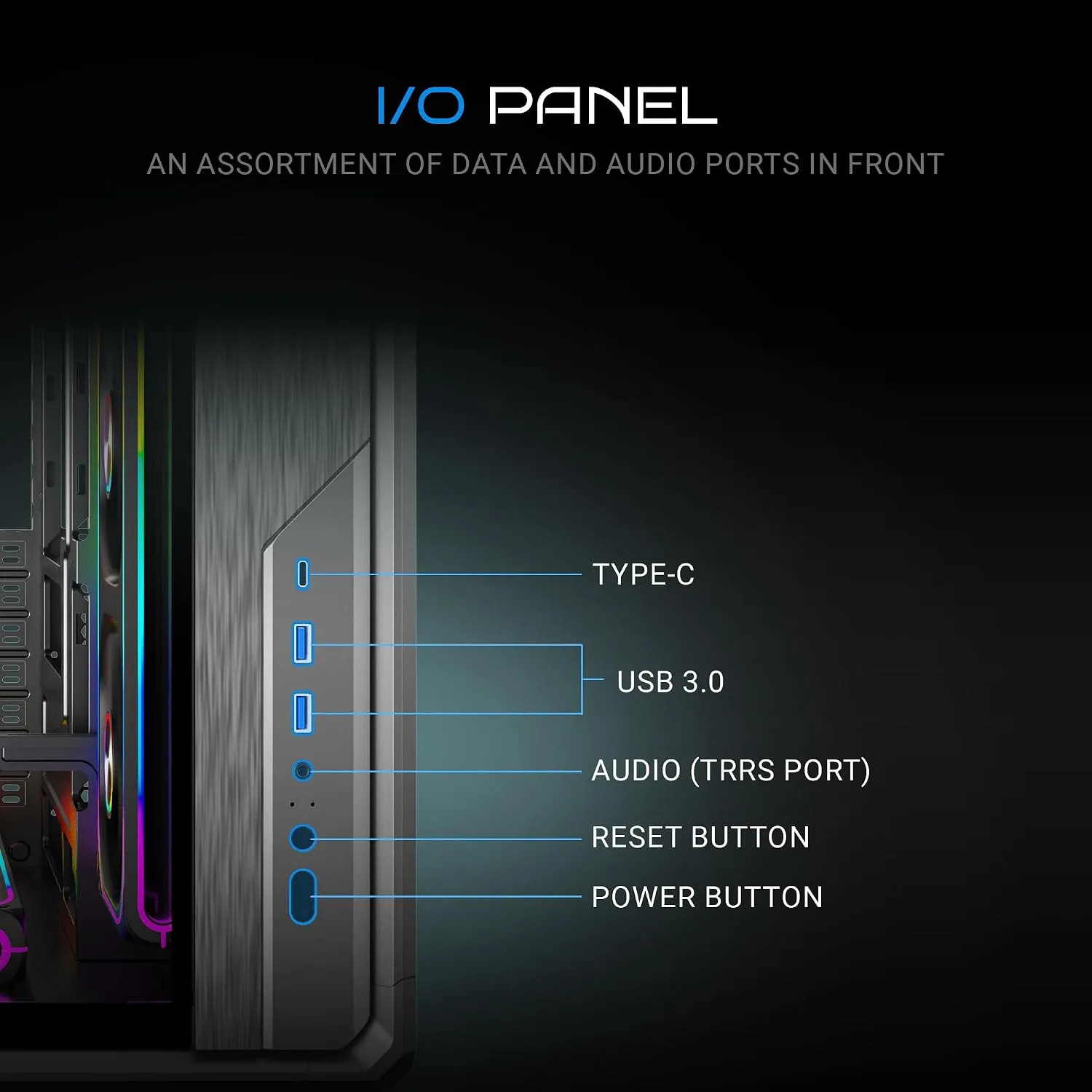 Ant Esports Gaming Cabinet Crystal x8 Arc Black - Image 4