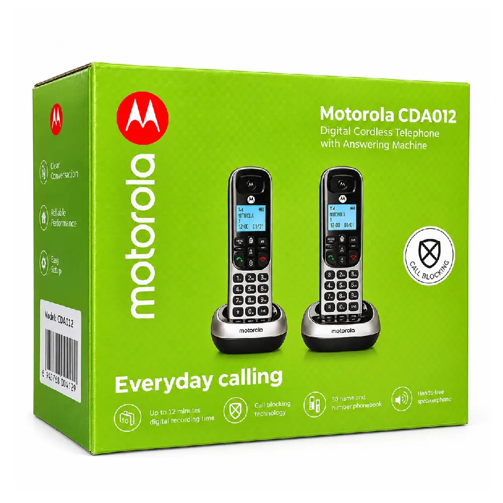 Motorola Wireless Telephone Set with answering Machine (2-Handset) CD4012