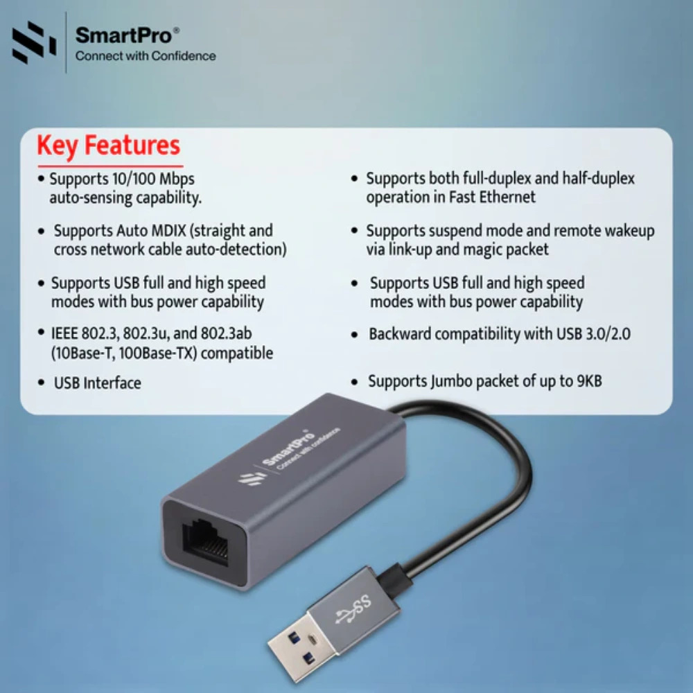 Smart Pro USB 3.0 To Lan Converter 100 Mbps - Image 2