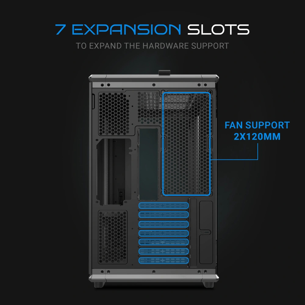 Ant Esports Gaming Cabinet Crystal x8 Frame Black - Image 2