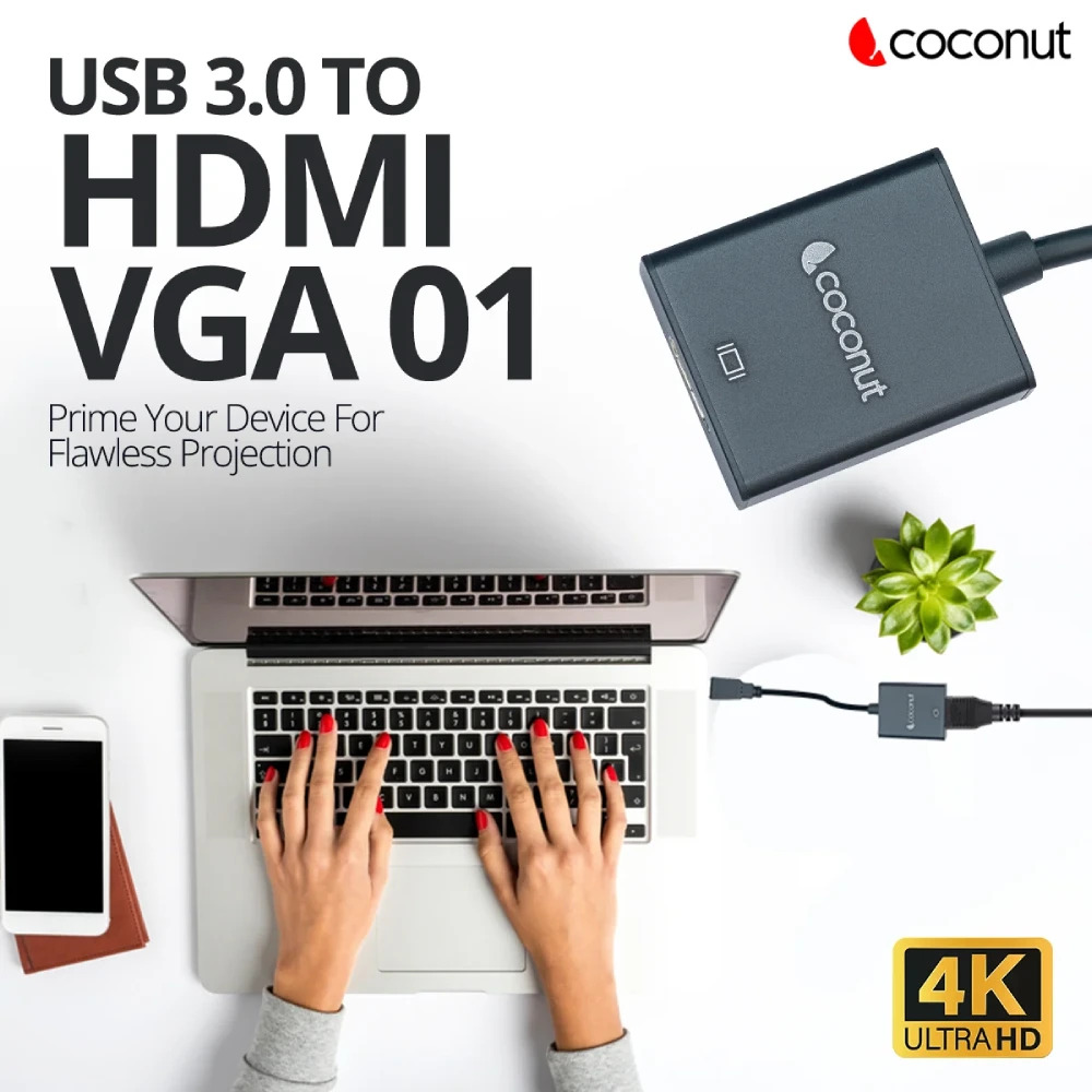 Coconut USB 3.0 To HDMI Converter (Male to Female) - Image 4