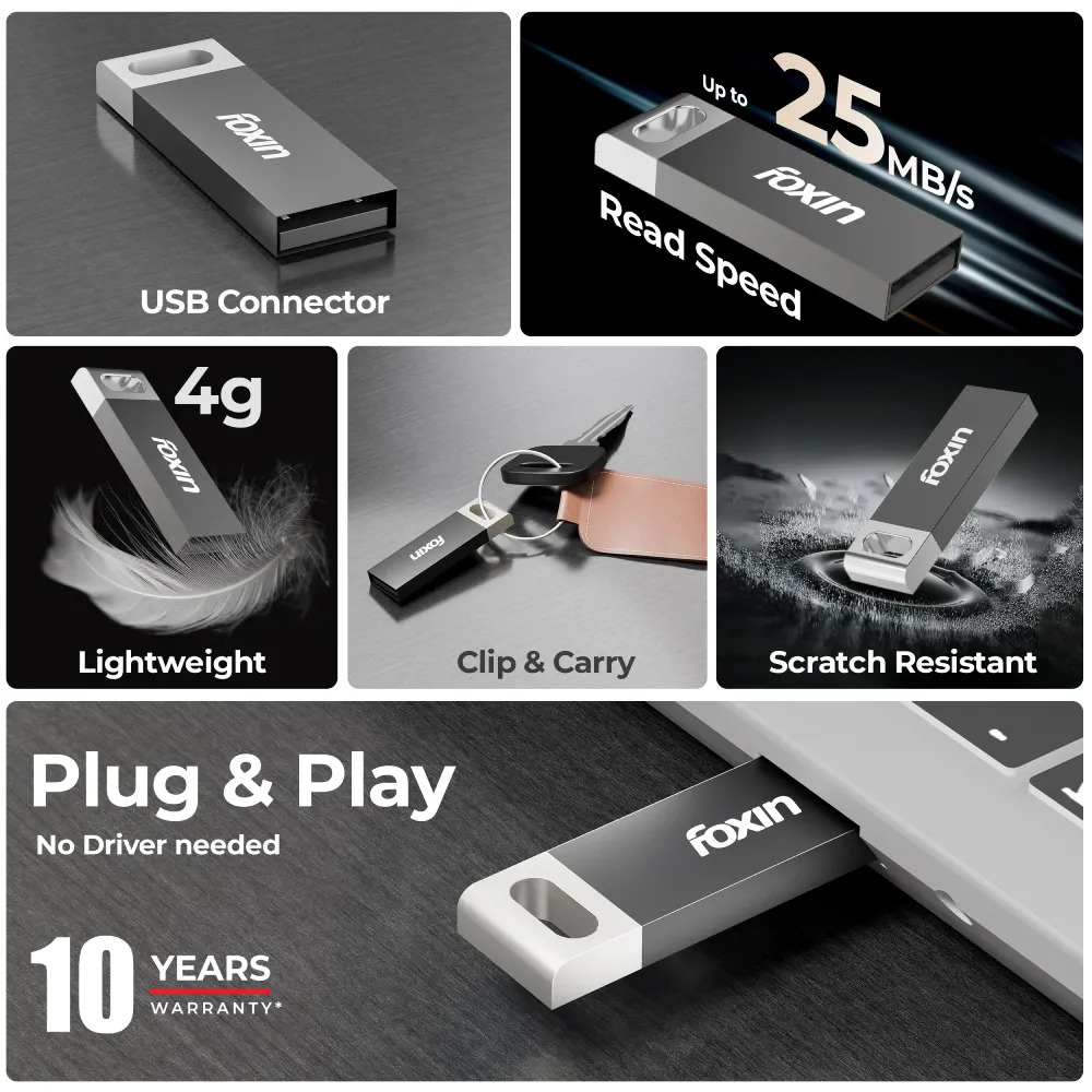 Foxin Prime Pendrive 128GB USB 2.0 (METAL) - Image 2