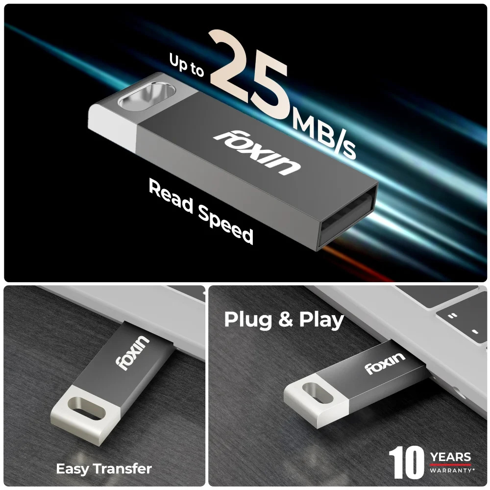 Foxin Prime Pendrive 128GB USB 2.0 (METAL) - Image 4
