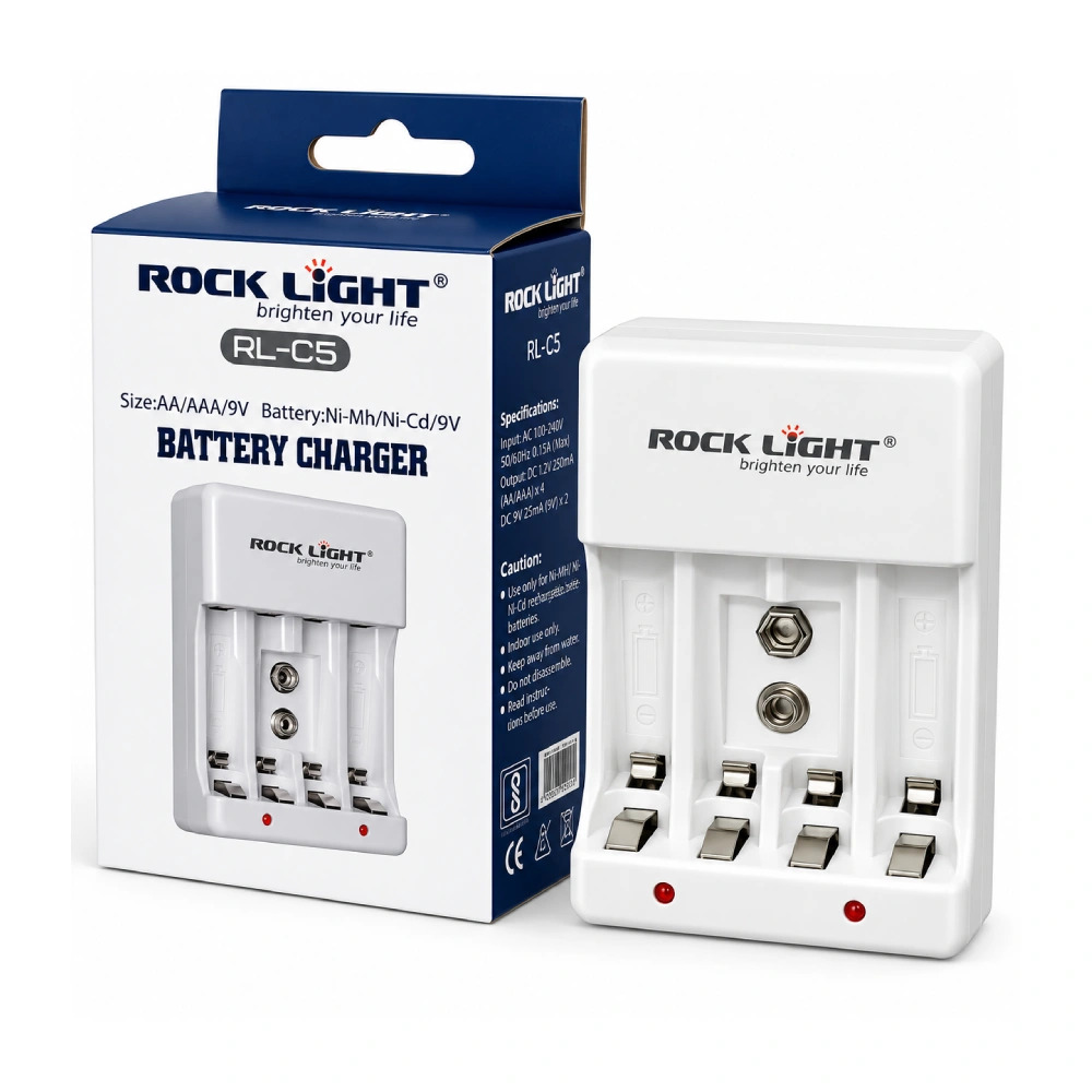 Rocklight Charger for Rechargeable Batteries AA | AAA | 9A (RL-C5) - Image 2