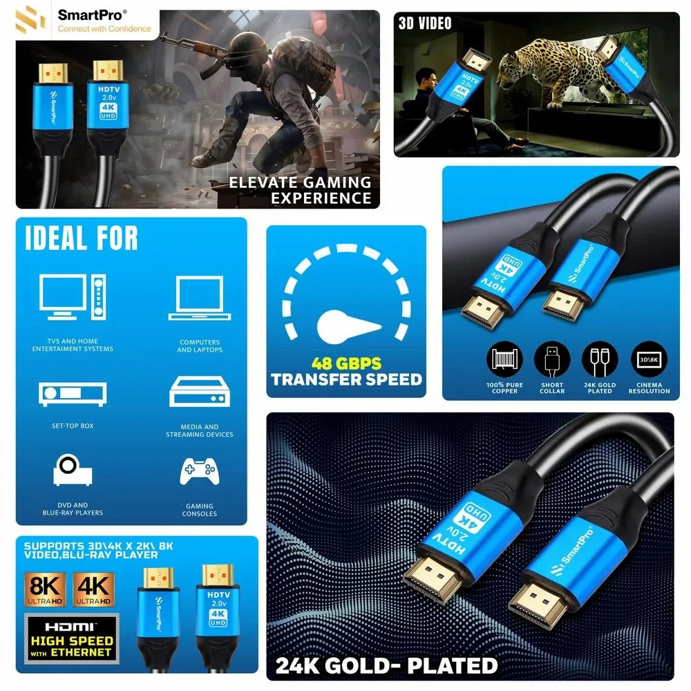 Smart-Pro HDMI Cable 4K 60Hz 15m (SP-H405) - Image 2