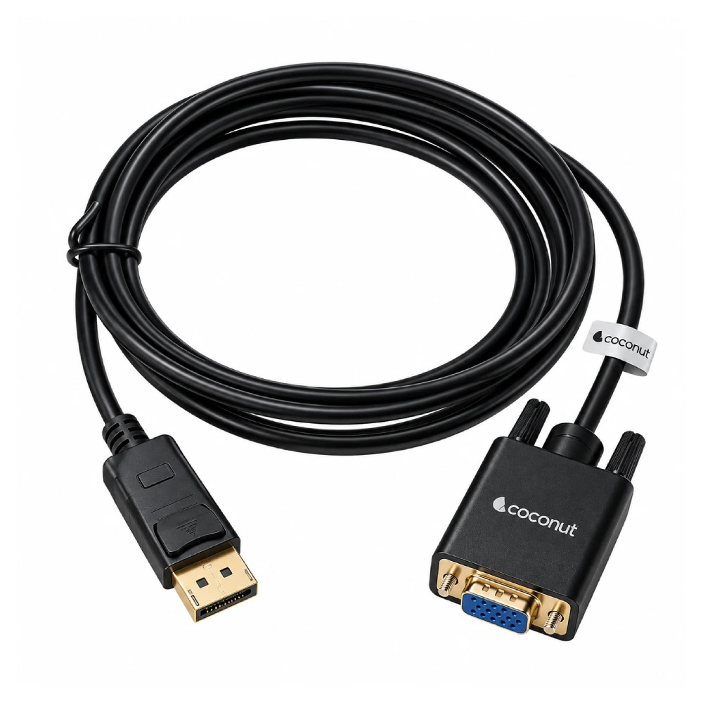 Coconut Display Port To VGA Converter Cable 1.8m (DP to VGA) - Image 2