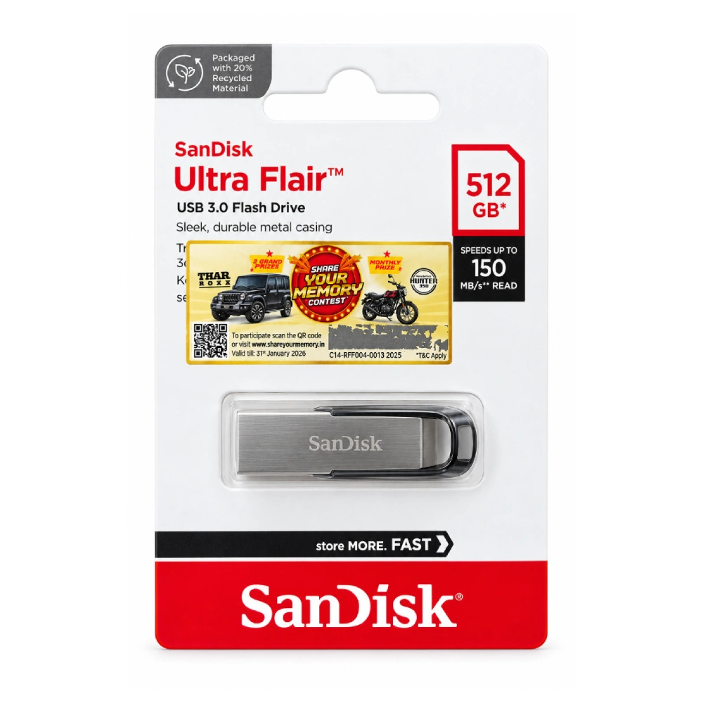 Sandisk Pendrive Ultra Flair 512GB USB 3.0 (SDCZ73-512G-I35)
