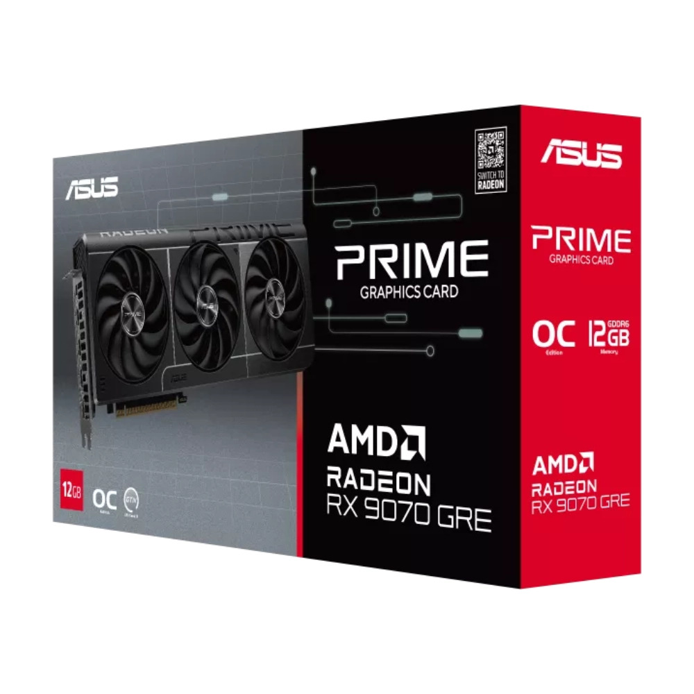 Asus Graphic Card AMD Radeon RX 9070 GRE Prime OC 12GB DDR6 Triple Fan