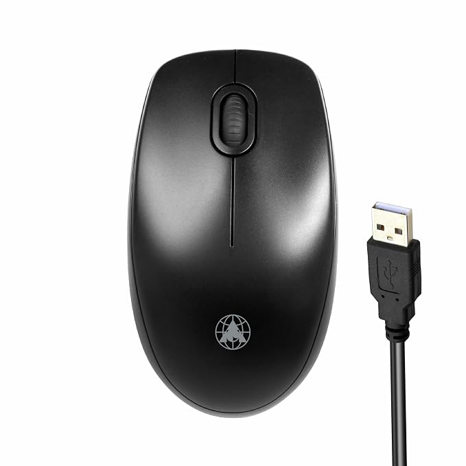 ProDot Comfy Plug & Play Ergonomic Wired Mouse I High Resolution 1000 DPI Optical Sensor I 5M Key Press Life & Clickable Scroll Wheel I 1 Year Warranty I Compatible with Windows, iOS, Linux
