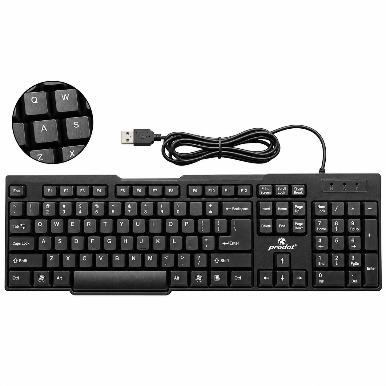 ProDot 207 USB Wired Keyboard/Spill Resistant /104 Keys - Keyboard for Computer/Laptop/Gaming Keyboard/Hindi Remington / 1 Year Warranty