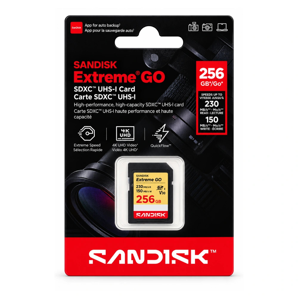 Sandisk SD Card Extreme Go SDXC UHS-I 256GB V30