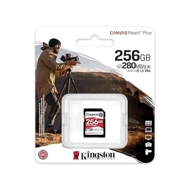 Kingston Canvas React Plus V60 256GB SD Card | SDXC UHS-II | 280R/150W U3 V60 | Full HD/4K | SDR2V6/256GB