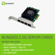 BUNGESS PCI EXPRESS X1  2.5G 4 PORT LAN CARD