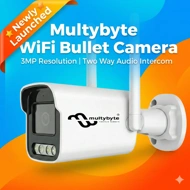 Multybyte wifi Bullet Camera With Lan Port | 3MP Resolution | Two Way Audio Intercom