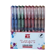 FIGO Target Liquid Roller Pen| 0.6mm Pipe Tip, Free Ink System, Smooth Writing, Large Capacity, Multi-layer Fin Structure| Lightweight, Comfortable Grip For Long Writing| Ink Colour- BLUE