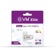 EVM Pendrive 64GB Elite Nano + Type-C OTG USB 3.2 (METAL)