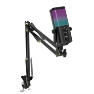 DigiTek USB Professional Podcast | Gaming Microphone RGB with Desktop Arm (DM 402)