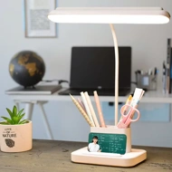 Table Lamp 919 – Multi-functional Modern Plug-in Rechargeable, Three-Color Touch Control, Dimmable, Pen Holder