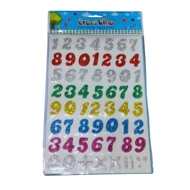 Glitter Number Stickers Sheet for Kids – Multicolor Self-Adhesive Foam Numbers