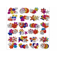 Glitter Foam Stickers – Stars, Hearts, Flowers & Smiley 24pc