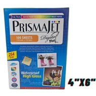 Nova Prismajet Digital Plus Water Proof Resin Coted Glossy Colour Inkjet Paper 254GSM (100 Sheet) 4\"x6\"