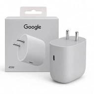 Google 45W Type C Fast Charger Adapter | Compatible with Pixel 10a/10 Pro, 9 Pro/9/9a, 8 Pro/8/8a, 7 Pro/7/7a, 6 Pro/6/6a, Pixel Fold, Pixel Tablet, Chromebooks & Laptops | 45 W Quick Charge - White