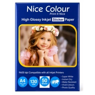 Nice Colour High Glossy Inkjet Sticker Paper A4 130 GSM 50 Sheets