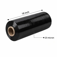 Stretch Film Role23 Microns 18 Inch Width, 300 RUPEES PER KG (BLACK)