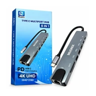 Muonix TYPE C Multiport Hub 8 in 1 (HDMI | USB | LAN | TF | SD CARD | TYPE-C)